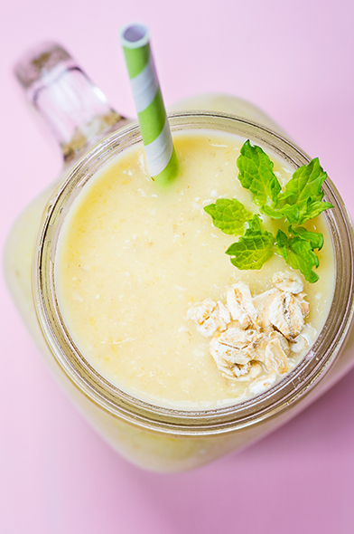 Batido de Piña y Avena con Sucralosa