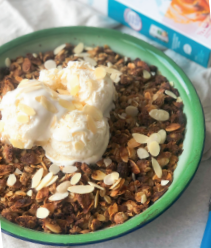 Crumble tibio de manzanas
